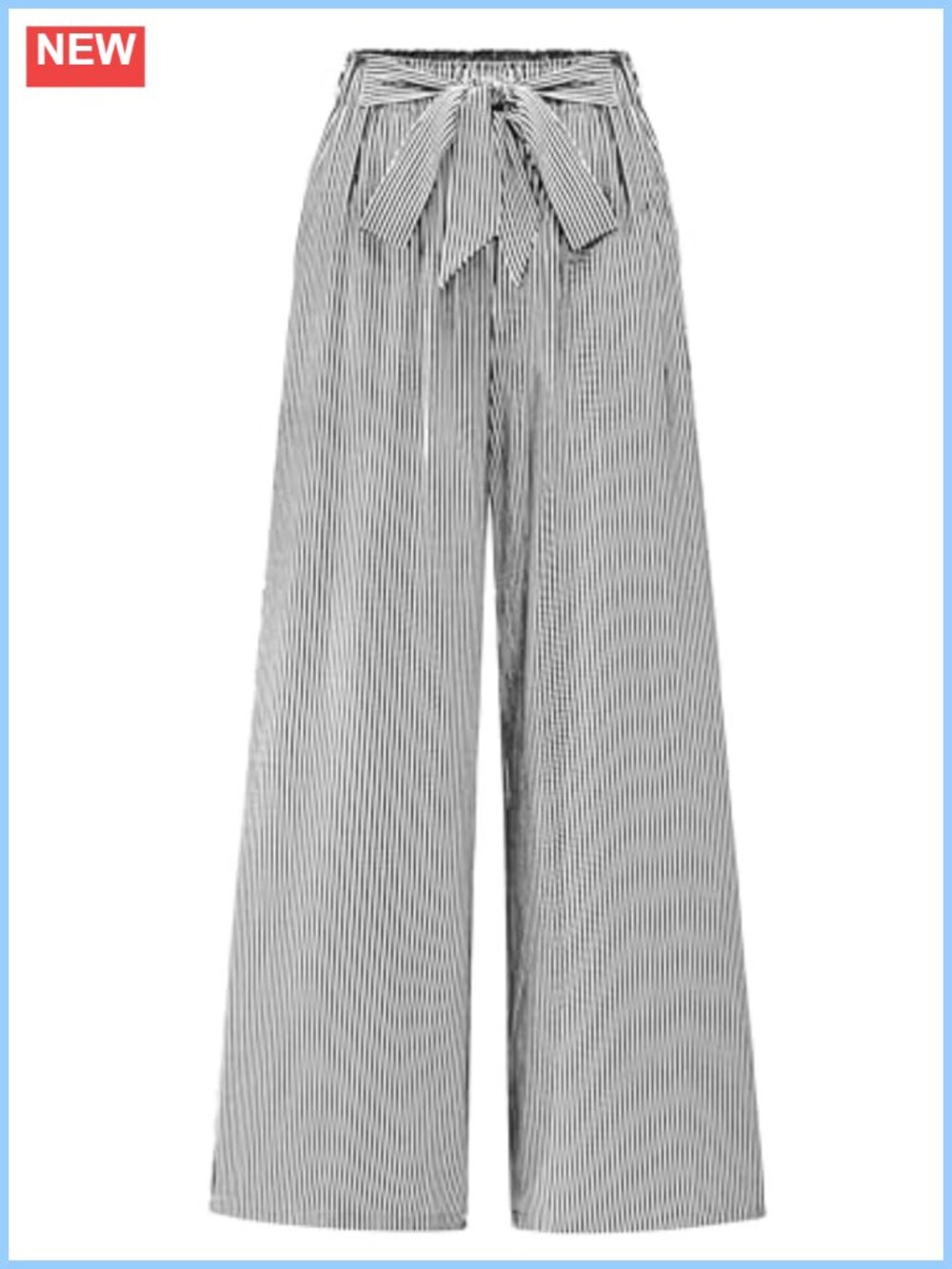 Striped Wide Leg Palazzo Pants Women High Waisted Tie Knot Lounge Trousers